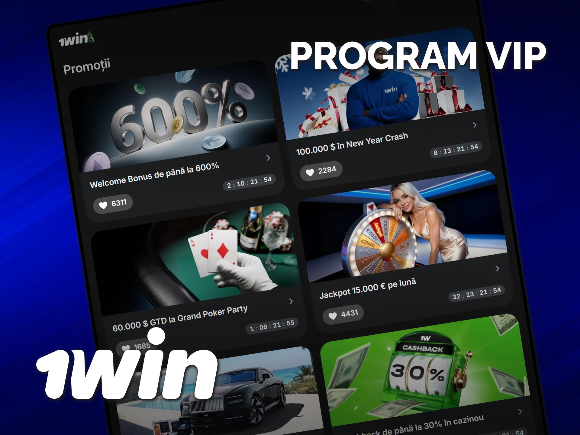 Alătură-te programului VIP 1win pentru a primi recompense și privilegii unice.