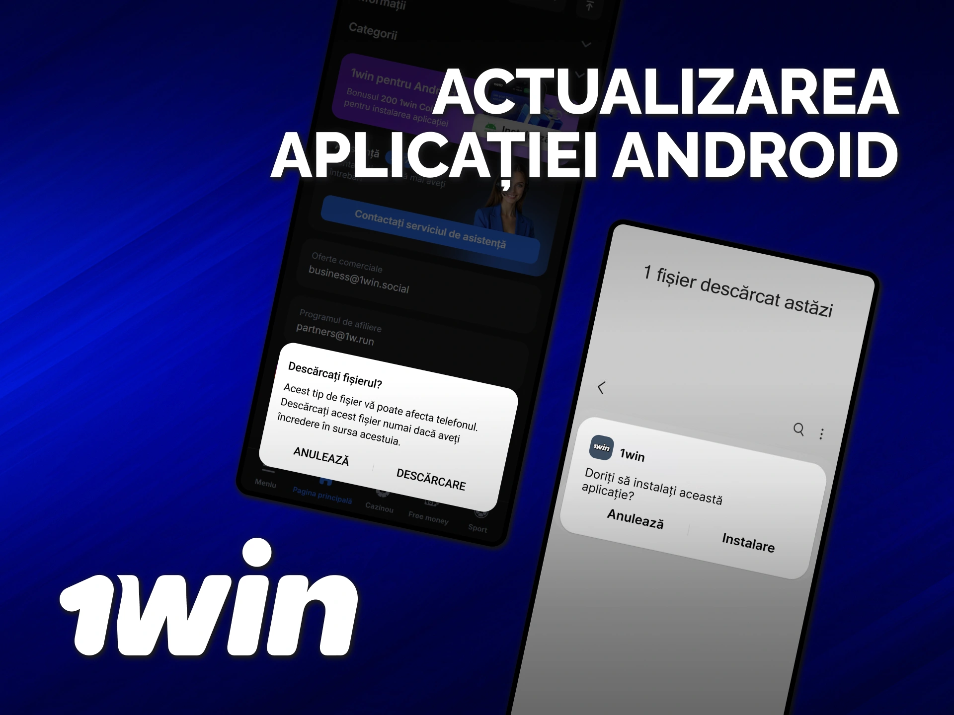 Descarcă noua actualizare pe Android pentru aplicația 1win și joacă acum.