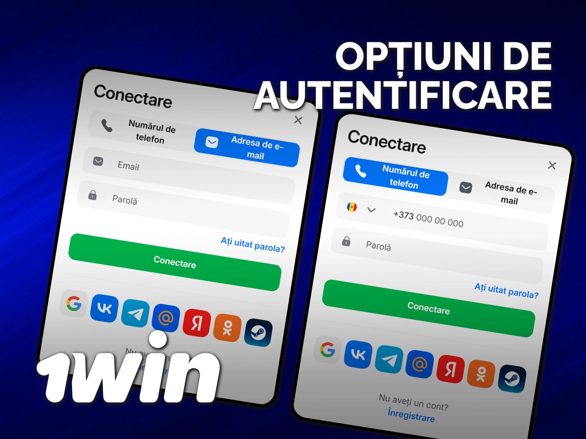 Alege cele mai sigure opțiuni de autentificare în contul tău 1win Moldova.