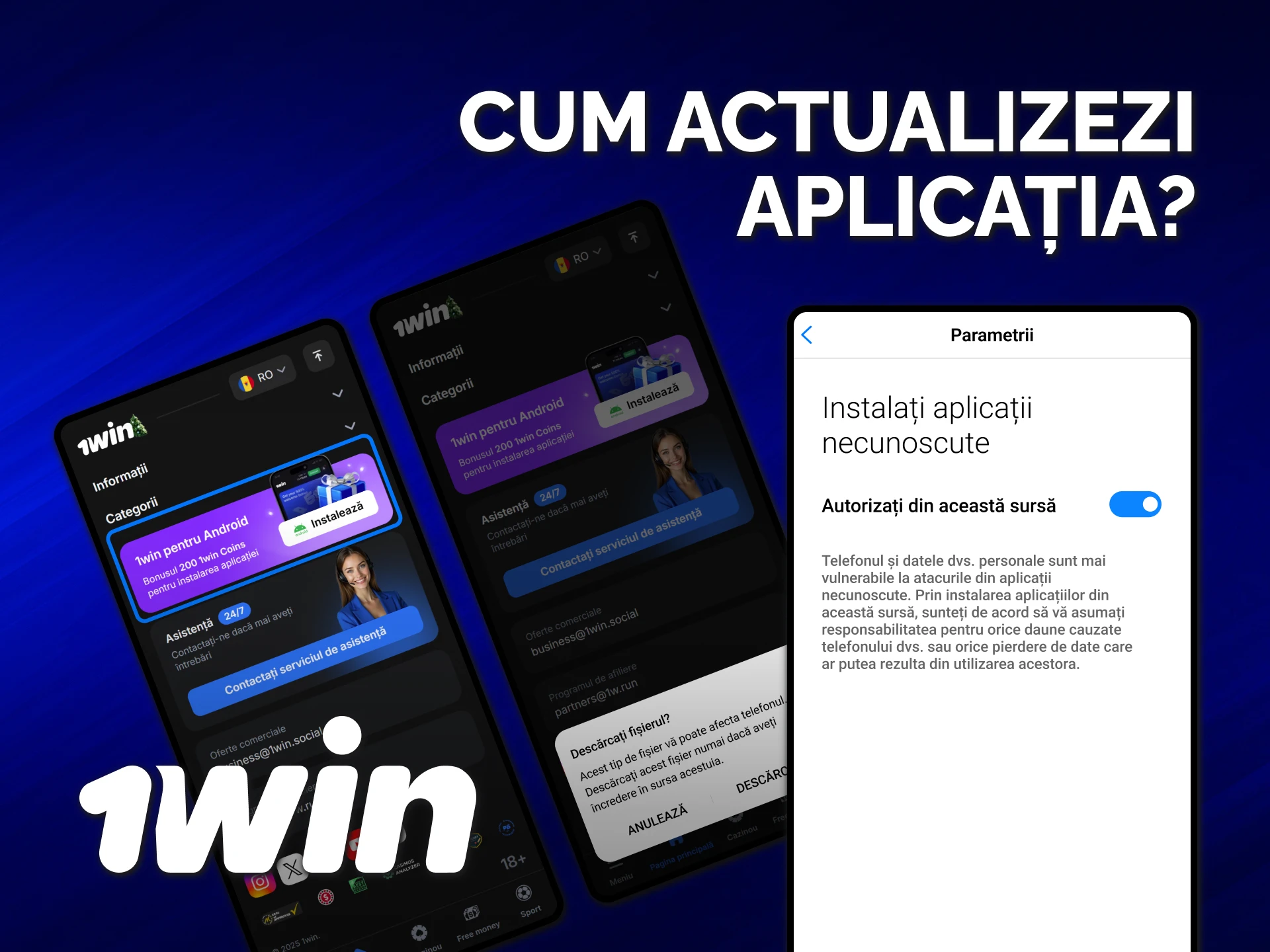 Învață cum să actualizezi aplicația 1win Android pentru a accesa funcții noi.