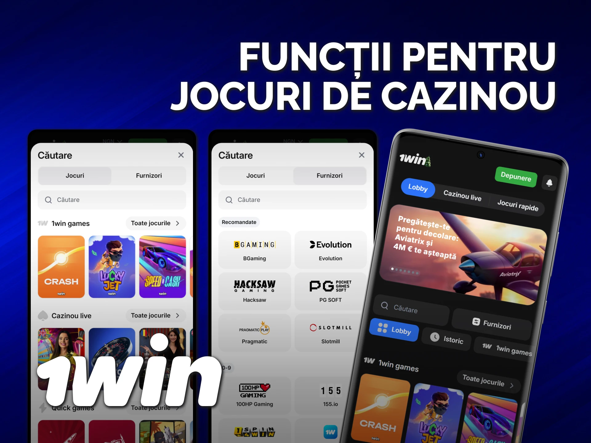 Testează noile funcții pentru jocuri de cazinou integrate în aplicația mobilă 1win.