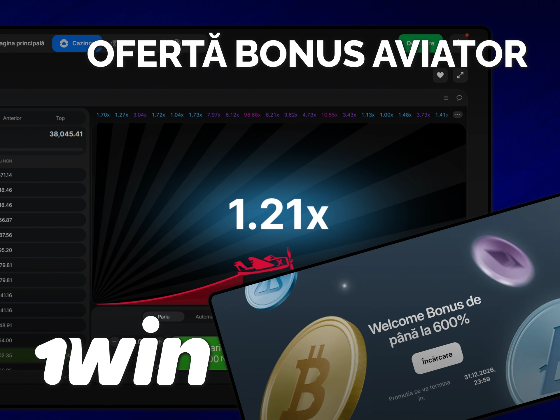 Activează oferta bonus 1win pentru a juca Aviator și a câștiga.