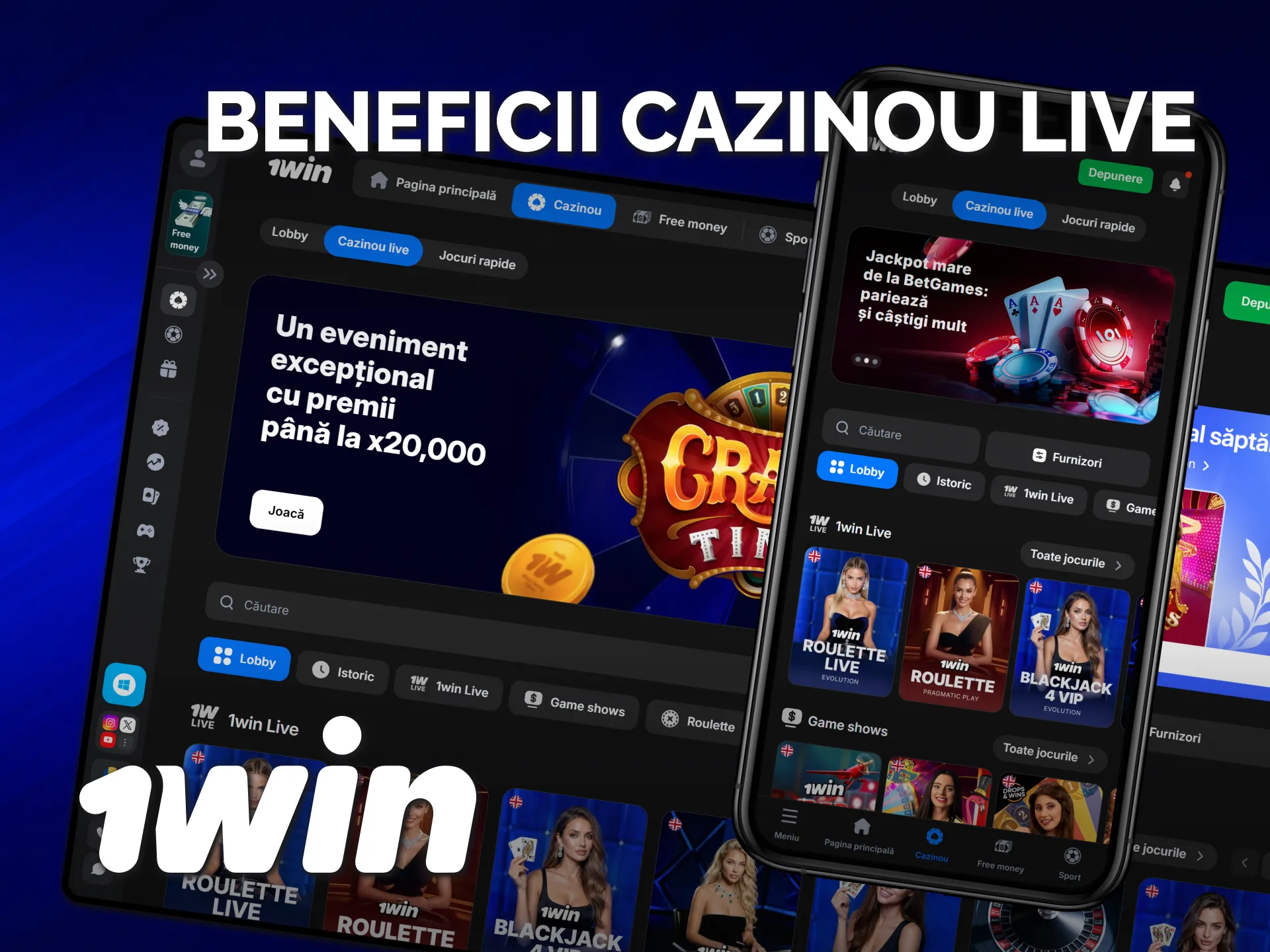 Află principalele beneficii oferite de 1win pentru sesiunile de cazinou live.