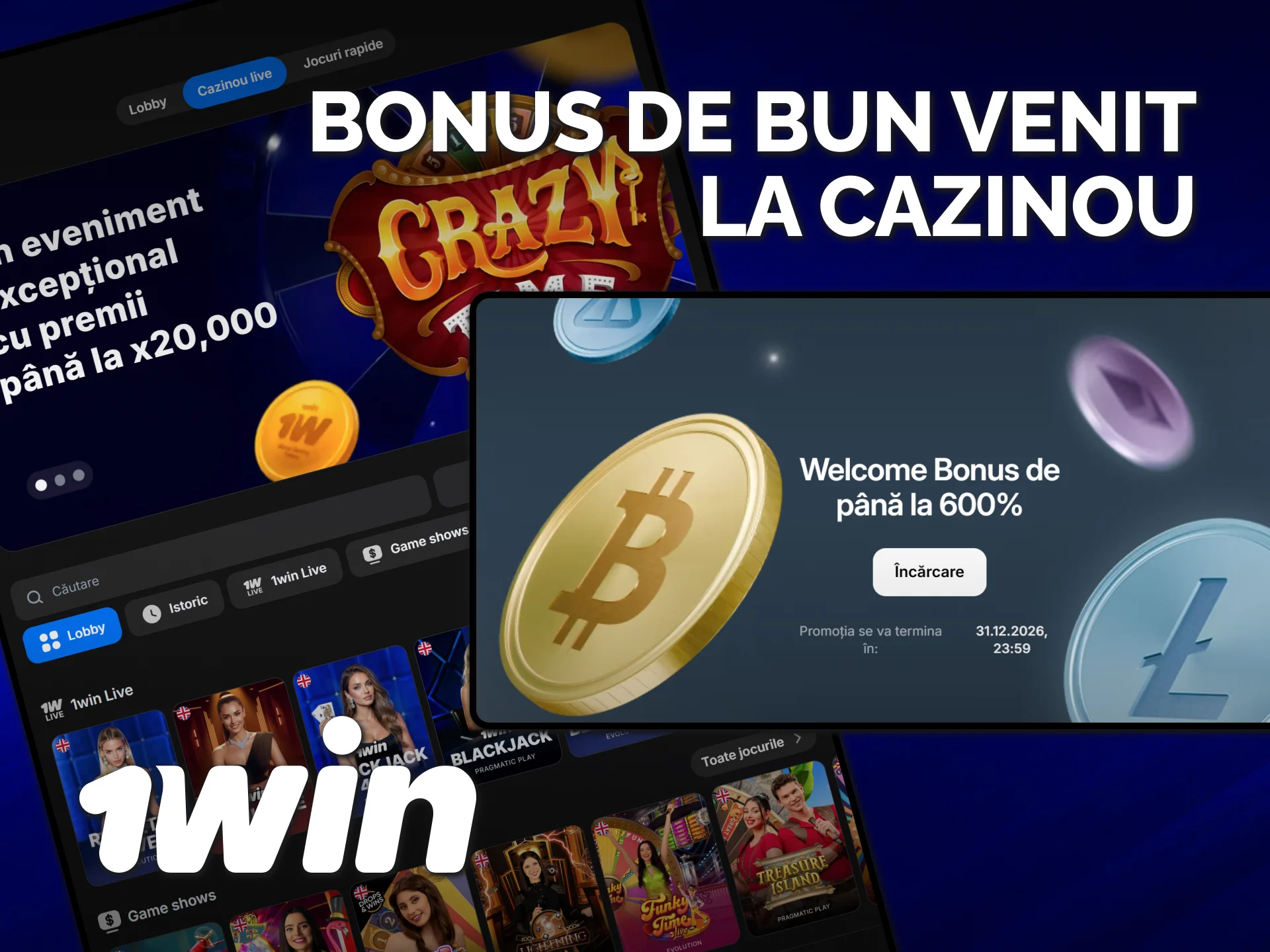 Revendică bonusul de bun venit 1win pentru a juca cazinou live.