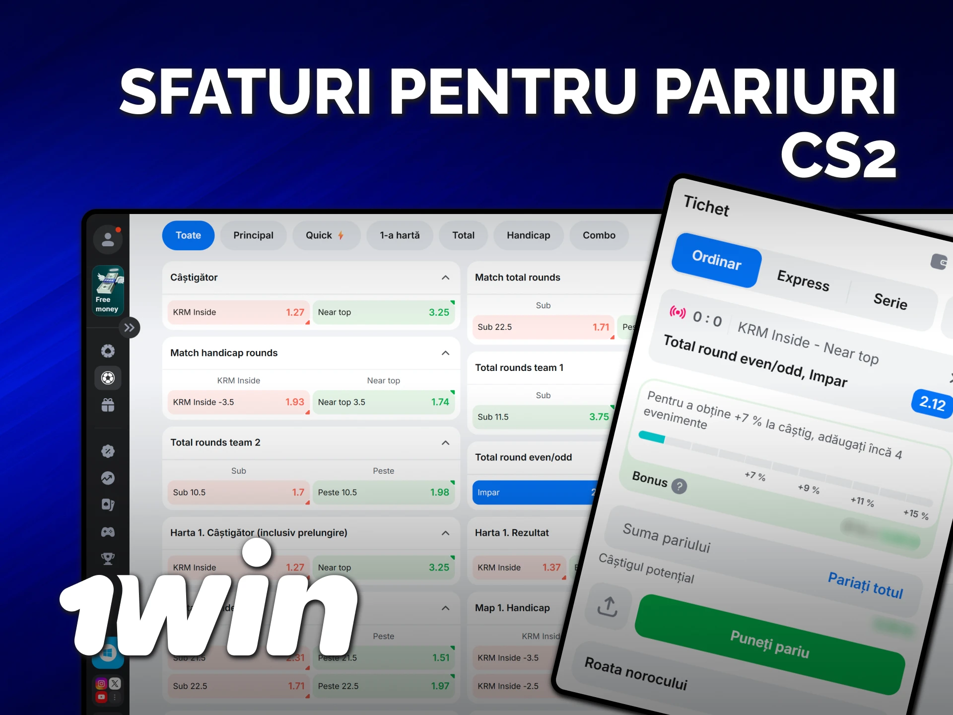 Aplică strategii eficiente pentru a câștiga la pariuri CS2 pe 1win.