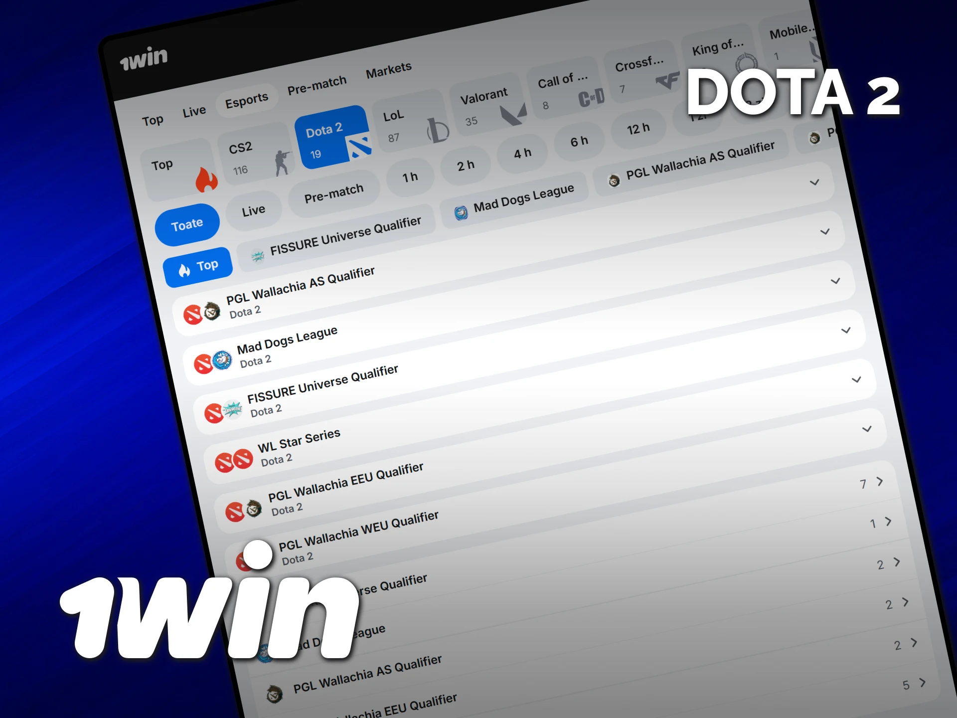 Pariază pe cele mai intense meciuri de Dota 2 la 1win.