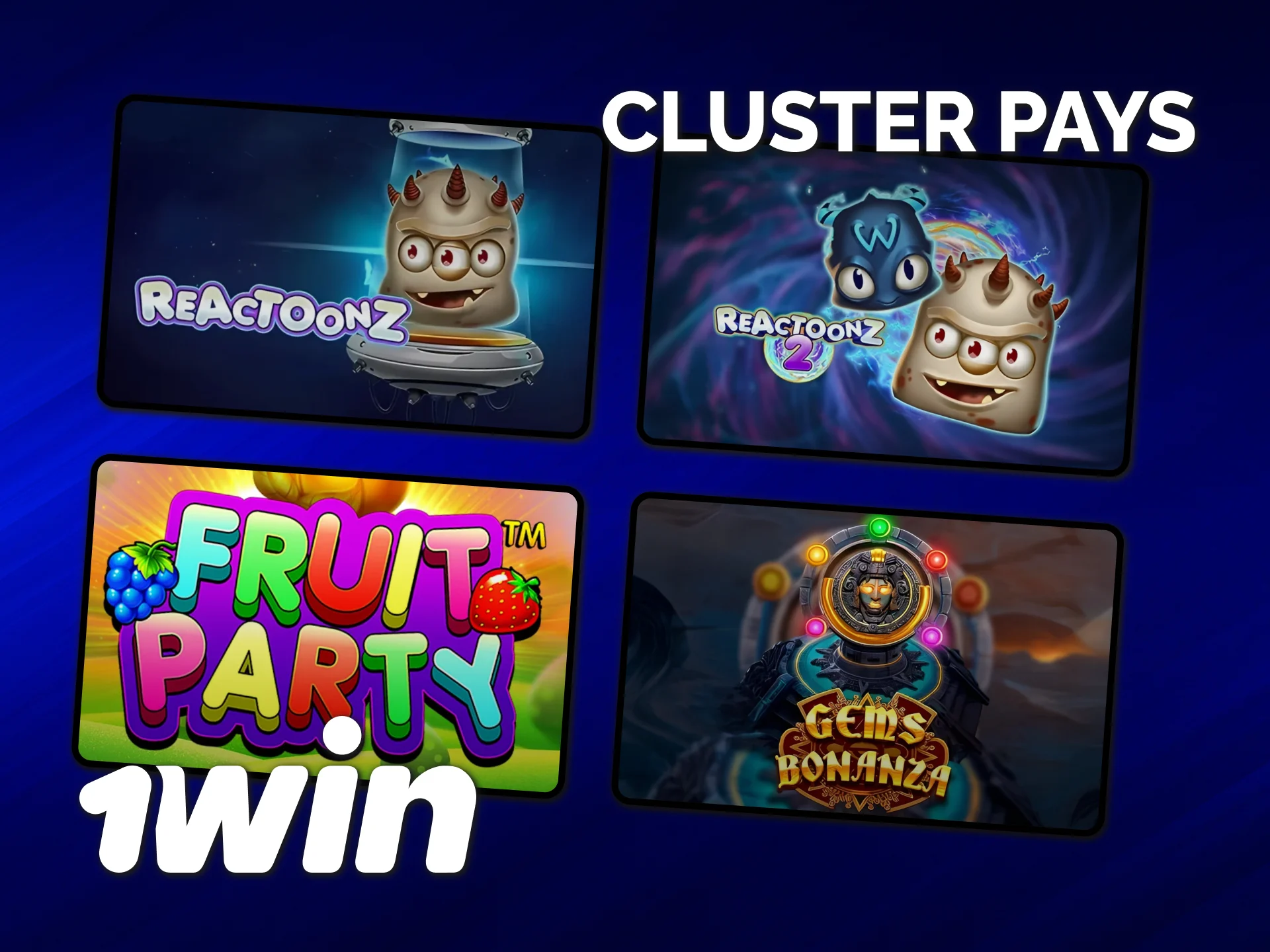 Obține victorii în sloturi Cluster Pays oferite de cazinoul online 1win.